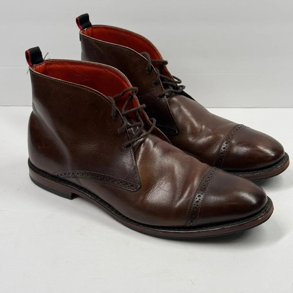 Allen Edmonds Bleecker Street Cap Toe Chukka Dress Boots Brown Size 9.5